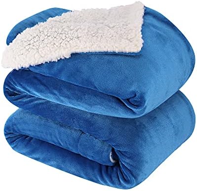 NANPIPER King Size Sherpa Blanket, Soft Fleece Throw for Bed, Reversible Thick Fuzzy Blanket for Winter (Princess Blue, 90x108 inches) by NANPIPER