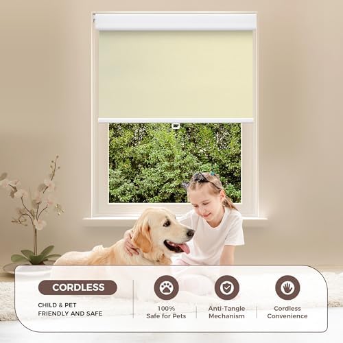 Allesin zen No Drill No Tools Blackout Roller Shades for Windows, (Beige 39 x 72), Renter-Friendly, UV Protection, no-Drill Pull-Down Blinds for Home, Bedroom, Office, Living Room - Image 6