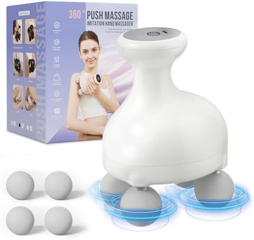 DEITY 4 Heads Handheld Massage Gun Deep Tissue, Electric Body Massager, Percussion Muscle Massager for Easing Shoulder and Back Tension, with Reverse Thrust Function by DEITY
