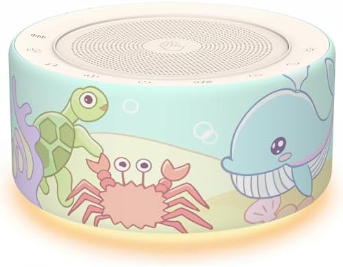 Kipcush White Noise Machine for Baby & Adults, Sleep Sound Machine with 30 Soothing Sounds, 8-Color Night Light, Memory Function, White Noise for Sleeping, Nursery, Office, Travel, Relaxation by Kipcush%C2%AE