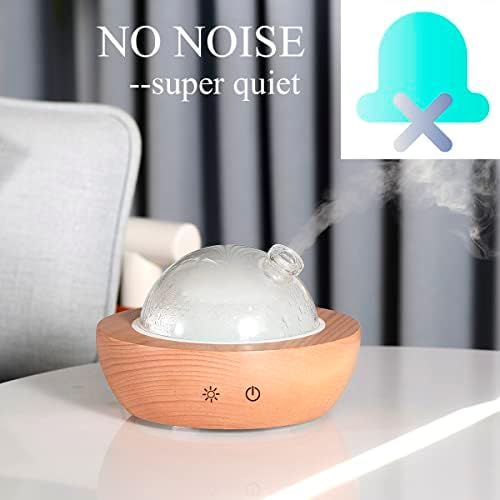 Glass Essential Oil Diffuser,Real Wood Base,The 2025 Upgrade Aromatherapy Diffuser,Aroma Diffuse Humidifier,LED Light in 7 Colors，Suitable for Home Office Bedroom（Non-Glass Reservoir） - Image 4