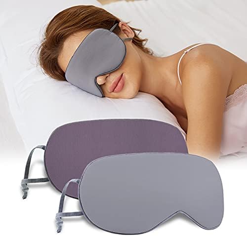 Sleeping Mask 2 Pack, Warm, Cool Double-Sided Use of Sleep Mask, Super Soft Blindfold with Adjustable Strap, Block Out Light, Comfort Sleep Eye Mask for Travel Meditation Nap by BATHRINS