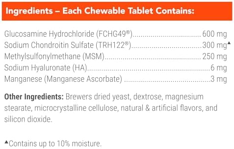 Nutramax Cosequin Dog Joint Supplement, MSM & HA, Chewable Tablets, 75ct - Image 5