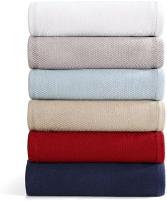Tommy Hilfiger - King Cotton Blanket, Textured Pique Weave Bedding, Medium Weight Soft Blanket, Anti-Pilling & Fade Resistant, Ideal for Layering, Oeko-TEX Certified (Navy) - Image 6