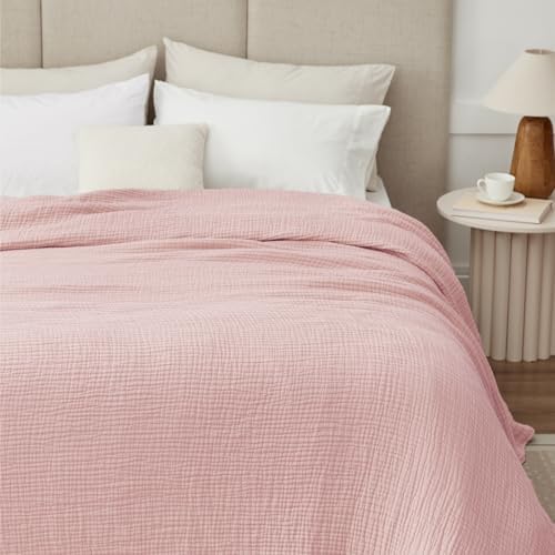 100% Cotton Muslin Blanket Twin 60" x 80", Breathable and Lightweight Cotton Twin Blankets for Couch, Soft Cooling Summer Gauze Blanket for Adults All Season, Medium Grey - Image 7