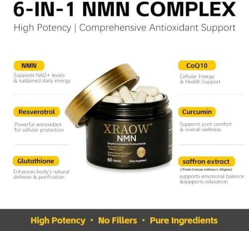 NMN Supplement 1000mg, Resveratrol, CoQ10, Glutathione, Curcumin & Saffron - Image 2