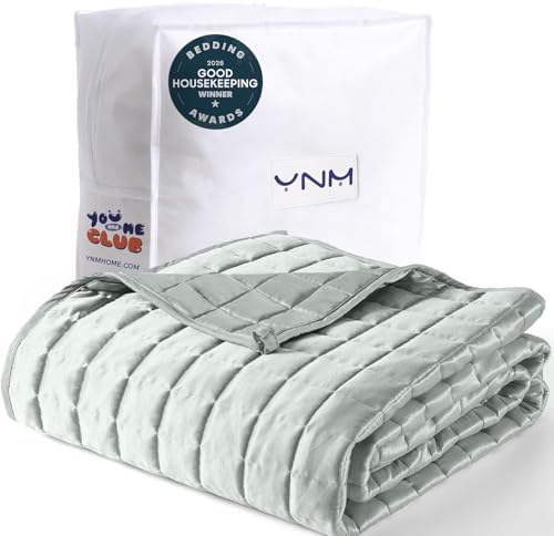YnM Cooling Weighted Blanket for Adults, 40lbs Heavy Bed Throw Comforter with 100% PE Fabric, Ideal for Hot Sleepers or Summer Days(88x104 Inches for Queen/King Bed, 40 Pounds, Green) by YNM