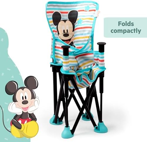 Bright Starts Disney Mickey Mouse Pop 'N Sit Portable Booster, Indoor/Outdoor Use, Floor Seat with Feeding Tray, Blue, 6 Mos - 3 Yrs - Image 6