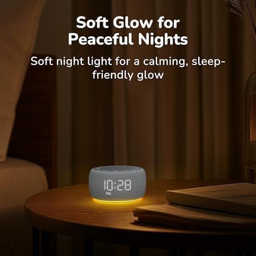 Buffbee Alarm Clock with Sound Machine for Bedrooms – 2-in-1 White Noise Machine for Sleep, Gentle Wake-Up with Soft Alarm Sounds, Ambient Night Light, Plug-in, Sleep Better, Wake Gently - Image 5