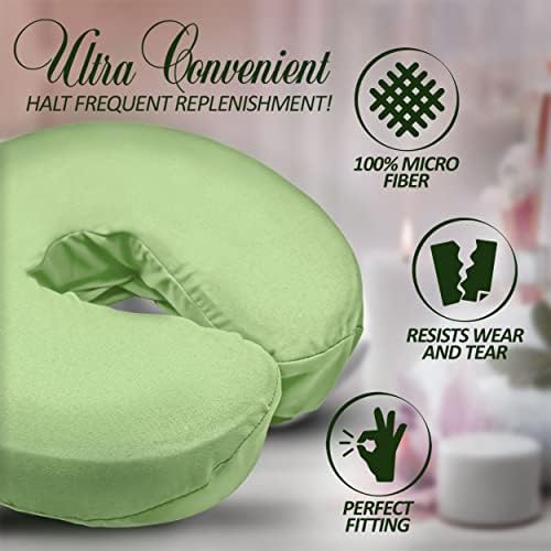 LONDON LINENS Pack of 10, Premium Extra Thick 100% Cotton Flannel Massage Tables Face Cradle Covers Cozies Fitted - Includes 10 pcs (Sage Green) - Image 6