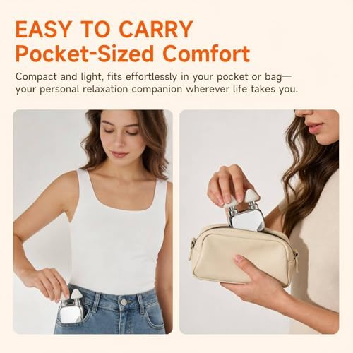 Dual-Head Mini Massage Gun, High-Power Portable Handheld Massager with 6 Massage Heads, Compact Quiet Design for Full-Body Use, Suitable for Travel & Office Use, Gift for Men & Women, - Image 3