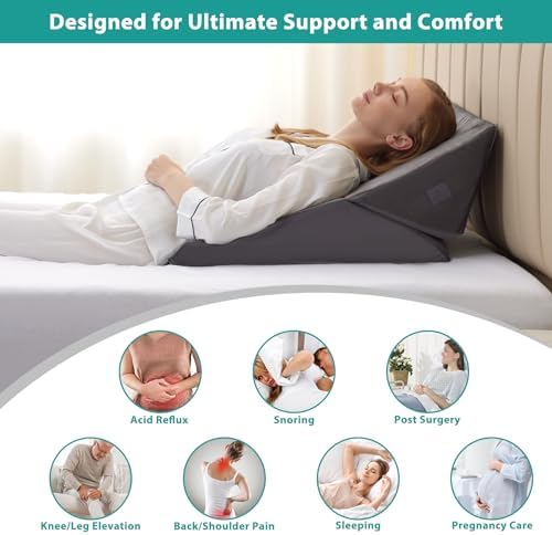 Bedluxe Wedge Pillow for Sleeping, Adjustable 9&12 Inch Foldable Bed Wedge Pillow Set, Orthopedic Memory Foam Triangle Pillows Wedge, 7-in-1 Elevated Pillows for Leg and Back Support, Velvet - Image 5