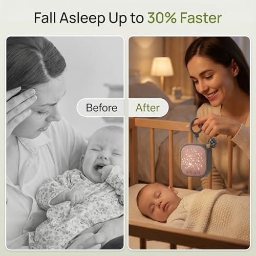 Portable Baby Sound Machine with Star Projector & White Noise Sleep Soother - Image 3