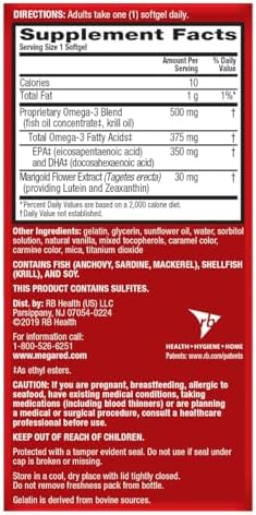 MegaRed Omega-3 Blend Total Body + Refresh 500mg Softgels, (65 Count in a Bottle), Easily Absorbed Krill Oil, to Support Your Heart, Joints, Brain & Eyes - Image 5