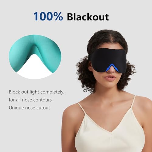ALASKA BEAR 100% Blackout Sleep Mask for Women and Men, Blue - Image 3