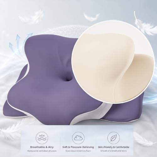 Pillow for Neck Pain Relief, Cooling Memory Foam Cervical Contour Support - Image 5