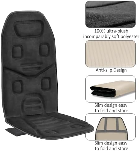 COMFIER Massage Seat Cushion with Heat - 10 Vibration Motors, Back Massager for Chair, （Vibration Massage Only, Not Shiatsu/Rolling,Massage Chair Pad for Back - Image 6