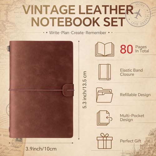 Sabary 16 Pcs Passport Size Refillable Leather Journal Bulk, Warm Color - Image 2