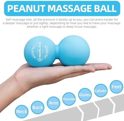 Peanut Massage Ball, Double Lacrosse Ball for Myofascial Release, Trigger Point Therapy, Muscle Relief, Acupoint Massage, Alleviating Neck, Shoulder, Back, Legs, or Muscle Tension - Blue - Image 2