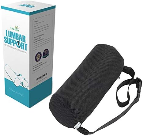 Lumbar Roll for Back Support - 100% Memory Foam - Optimized Firmness - 11 Inches Long with 4.5 Inches Diameter - Breathable Mesh Pillow Cover - for Comfortable Alignment and Support by Homepage