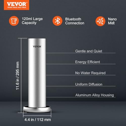 VEVOR Scent Machine for Home, 120ml Bluetooth Smart Essential Oil Diffuser with Cold Air Tech, Waterless Scent Diffuser for Spa, Yoga, Office, Hotel, Cover Up to 1000 sq.ft - Image 2