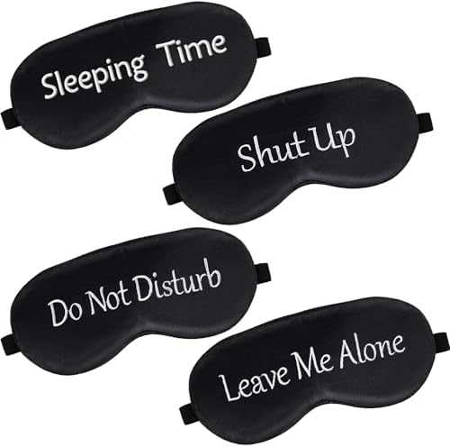 4 Pack Funny Eye Mask for Sleeping Blackout, Black by Geyoga