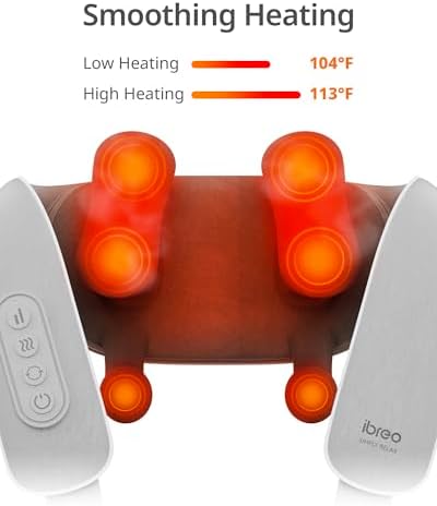 Cordless Shiatsu Neck and Back Massager with Heat, 10 Mins x 12 Uses, 3 Massage Modes & 2 Intensity Levels, 3D Kneading Deep Tissue for Pain Relief, Voice Prompt & Smart Memory, Relax for Women, Men - Image 2
