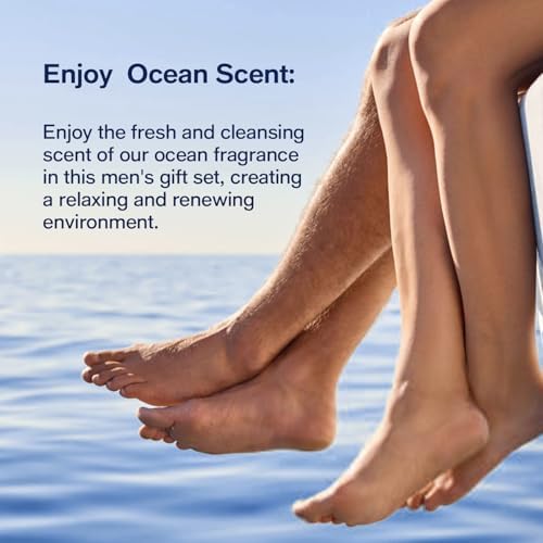 Father's Day Gift 12Pcs Men's Birthday Gift Ideas Ocean-Scented Bath Spa Set - Skin Care Gift Kit for Him, Ideal Men Gifts for Christmas, Self-Care PEARLWORLD - Image 4
