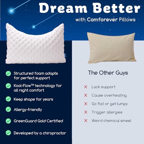 KUCEY Cooling Side Sleeper Pillow for Neck and Shoulder Pain, Luxury Shredded Memory Foam Curved Bed Pillows for Sleeping Set of 2- Adjustable King Size- Washable Cover Crescent White - Image 6