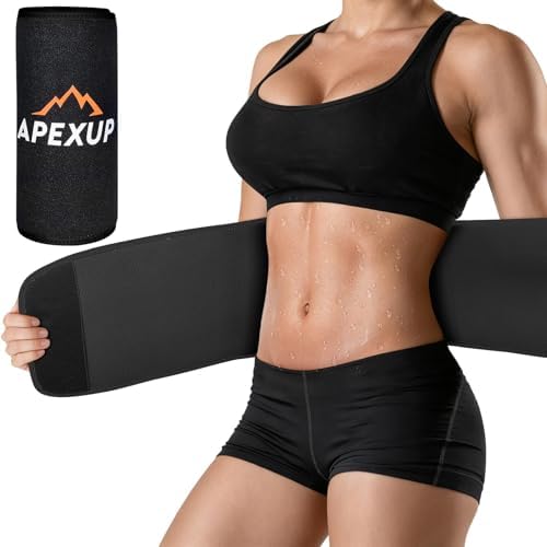 APEXUP Waist Trainer for Women Lower Belly Fat, Men Sweat Band, Stomach Wrap, Waist Trimmer with Removable Lumbar Support by APEXUP
