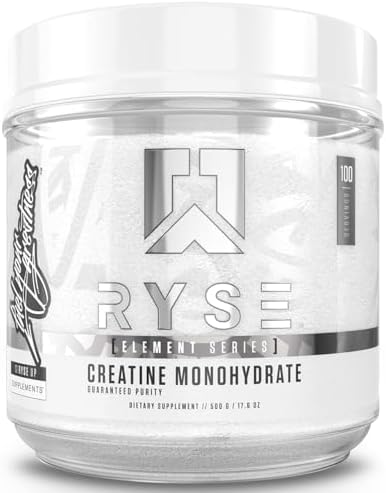 Ryse Creatine Monohydrate Powder - Unflavored - Supports Men & Women Lean Muscle Growth, Strength, Power, and Endurance - Helps Reduce Fatigue and Improve Workout Recovery - 100 Servings by RYSE