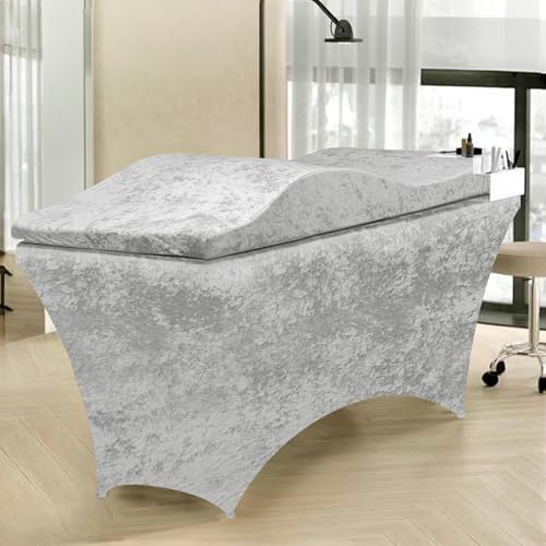 Lash Bed Foam Topper, Massage Table High-Density Foam Mattress Topper, Ergonomic Curved Lash Bed Cushion for Beauty Salon (Ice Gray Set, 71 inches X 23.6 inches(180cm X 60cm)) by AIROW
