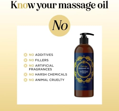 Luxurious Vanilla Massage Oil for Couples - Easy Glide Non Greasy Sweet Vanilla Sensual Massage Oils for Date Night with Silky Smooth Sweet Almond Oil Coconut and Jojoba - Vegan Non GMO & Gluten Free - Image 4