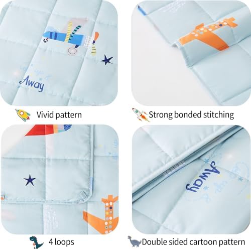 Weighted Blanket 2lbs Small Weighted Lap Pad Gifts, 20"x30" Airplane - Image 3