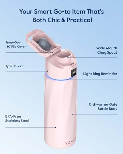 WaterH BOOST Smart Water Bottle Tracker with Reminder to Drink Water, 24oz - Image 6