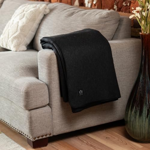 Arcturus Tahoe Wool Bed Blanket | Soft, Breathable Wool Blanket for Year-Round Comfort - Queen Size (90"x 96") | Thick & Washable (Charcoal Gray) - Image 5