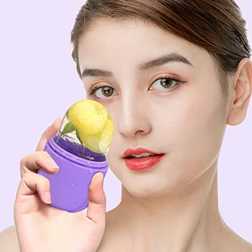 Ice Roller For Face, Purple Beauty Ice Facial Roller for Face and Eye Neck Skin Care, Silicone Ice Stick Face Ice Mould Icing Tool, Eye Puffiness Relief & Remove Fine Lines & Reduce Acne by Home