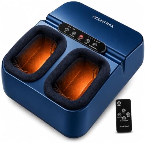 MOUNTRAX Foot Massager with Heat for Neuropathy, 2026 Upgraded, Deep Kneading Shiatsu Foot Massager for Plantar Fasciitis, Fits Up to Men Size 13, Gifts for Women Men Mom Dad Seniors(Blue) by MOUNTRAX