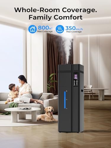 13L/3.43Gal Humidifier Large Room, 800ft² Coverage, 100H Runtime, Auto Humidity Control, Top Fill, Humidifiers for Bedroom, 35dB Quiet, Sleep Mode, Aroma Diffuser, 24H Timer, Auto Shut-off Protection - Image 2