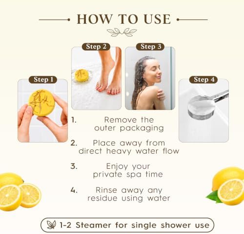 SWCANDY Lemon Shower Steamers 8 Pack, Home Spa Self Care - Image 7