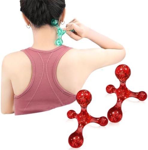 Trigger Point Massage Tools, 2 PCS 4 Point Manual Massager (Red) by Jocaluyia
