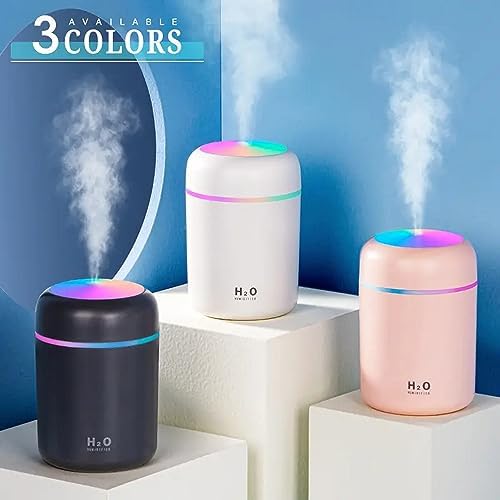 Portable Mini Humidifier, Colorful, Cool Mist, USB Powered. Perfect for Bedroom, Office & Car (300ml, Gray) - Image 6