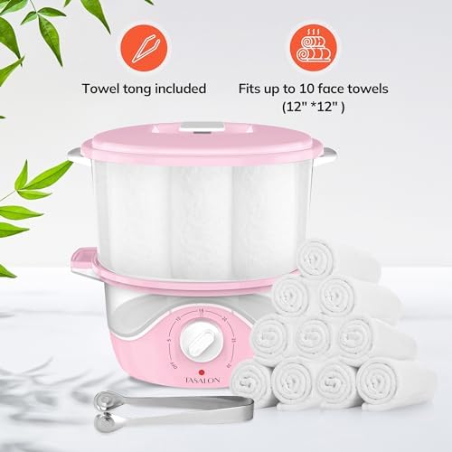 TASALON Pink Hot Towel Steamer for Facials, 5-Min Quick Heating Towel Warmer Machine, Portable Spa Salon Equipment with Aromatherapy for Massage - Image 4