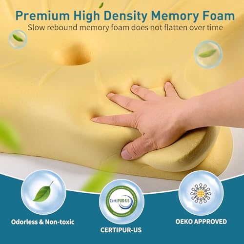 Cervical Pillow for Neck Pain Relief - Ergonomic Neck Pillow, White & Blue - Image 5
