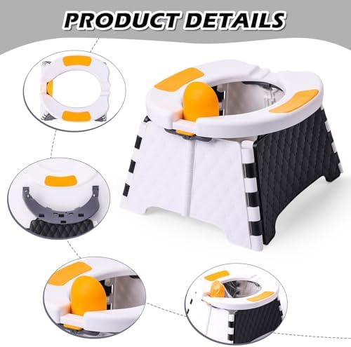 Travel Potty for Toddlers, Portable Foldable Potty (White) - Image 3