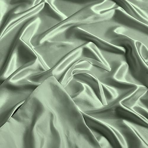 NSGZ Satin Duvet Cover for Weighted Blanket, 48x72, 8 Ties, Sage Green - Image 5