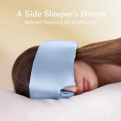 Silk Sleep Mask for Women and Men, Side Sleeper, 22 Momme Pure Mulberry Silk Total Blackout 100% Mulberry Eye Mask with Adjustable Headband Full Size, Eye Masks for Sleeping and Travel - Image 5