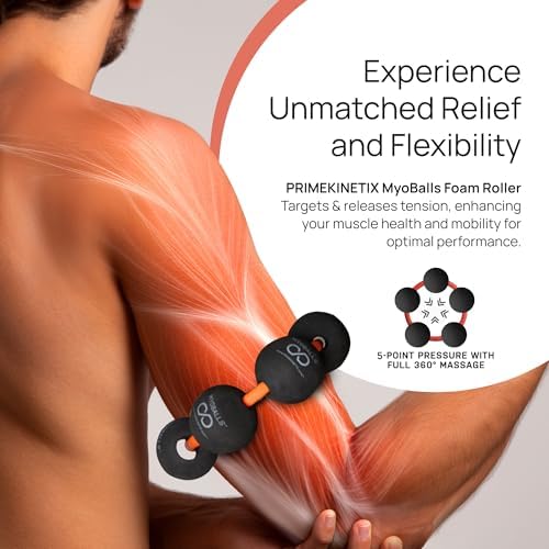 PRIMEKINETIX MyoBalls Foam Roller - Foam Rollers for Muscles, Enhanced Mobility, Deep Tissue & Full Body Massage, Trigger Point Therapy, for Athletes & Active Lifestyles, 1 Set of 5 Balls, Black - Image 5