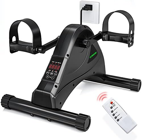 HOMGIM Mini Exercise Bike,Under Desk Bike for Seniors Rehab Training, Motorized Pedal Exerciser for Arm/Leg Fitness & Physical Therapy, 6 Levels Speed Adjustment by HOMGIM