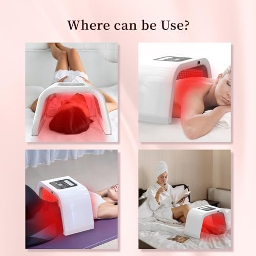LED Face & Body Light Therapy Machine, 8 Colors, 287 LED Beads, Touch Control, White - Image 7